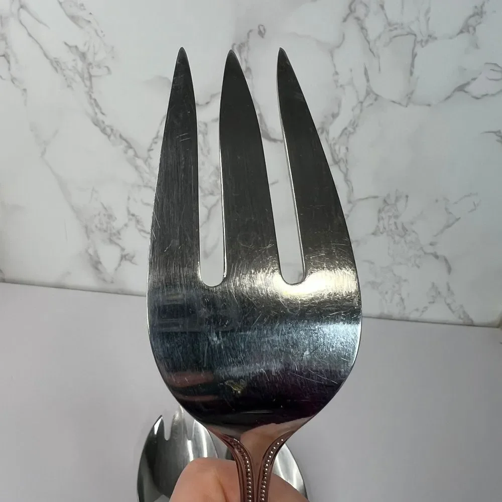 Towle 18/8 Stainless Germany‎ Beaded Hostess Serving Set Fork, Spork, and Spoon